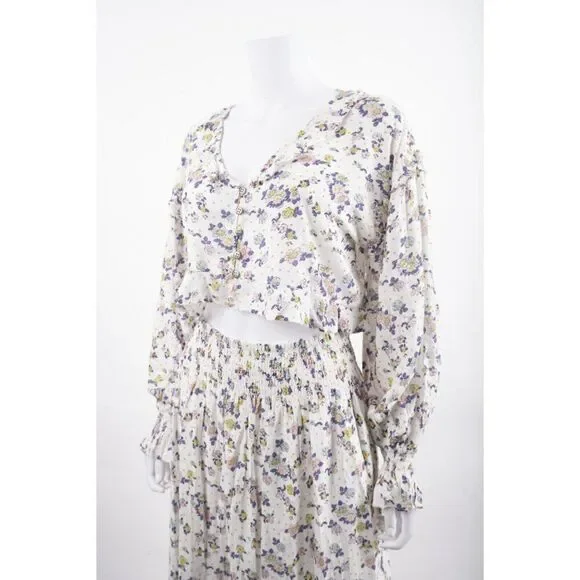 Free People Womens Secret Garden Maxi Skirt & Crop Top Set S Small Floral NWT - Picture 4 of 16
